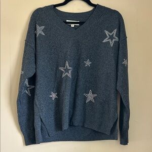 Lucky Brand Charcoal Star V-Neck Sweater